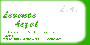 levente aczel business card